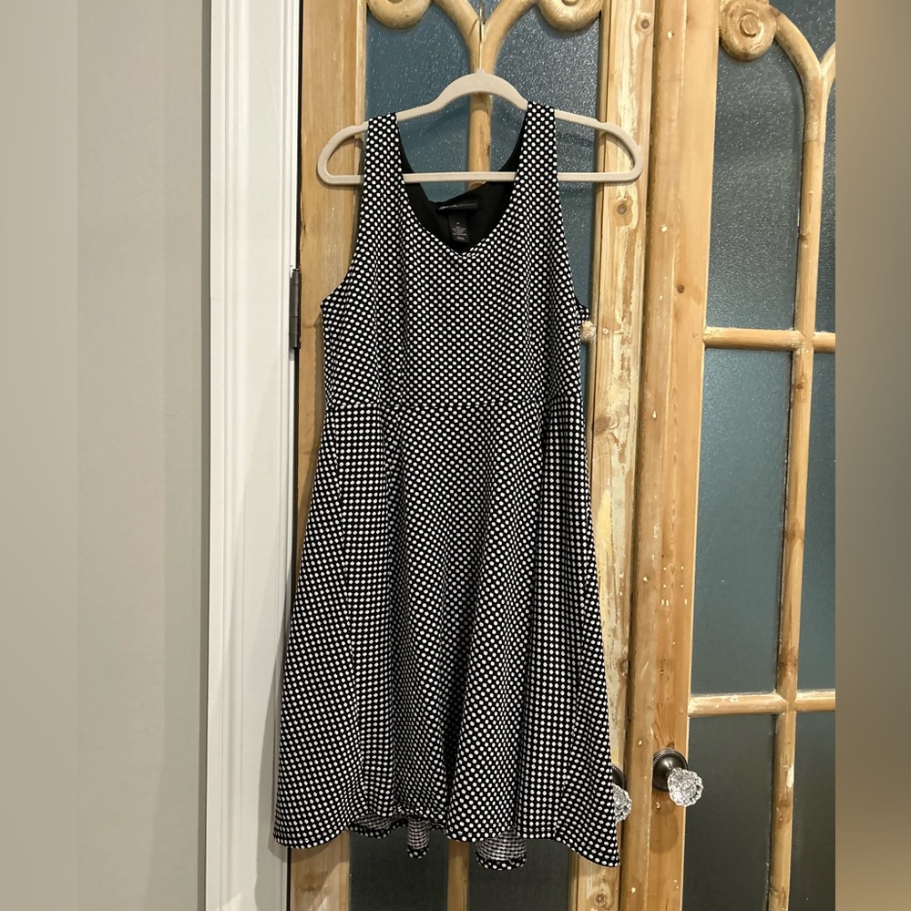 Lane Bryant Black and White Patterned Midi Dress